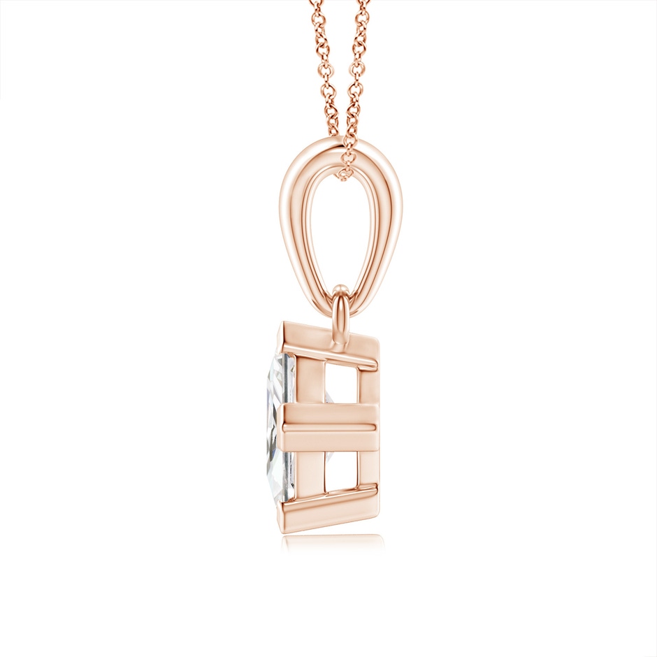 4.4mm GVS2 Princess-Cut Diamond Solitaire Pendant in 10K Rose Gold side-1