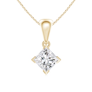 4.4mm HSI2 Princess-Cut Diamond Solitaire Pendant in Yellow Gold