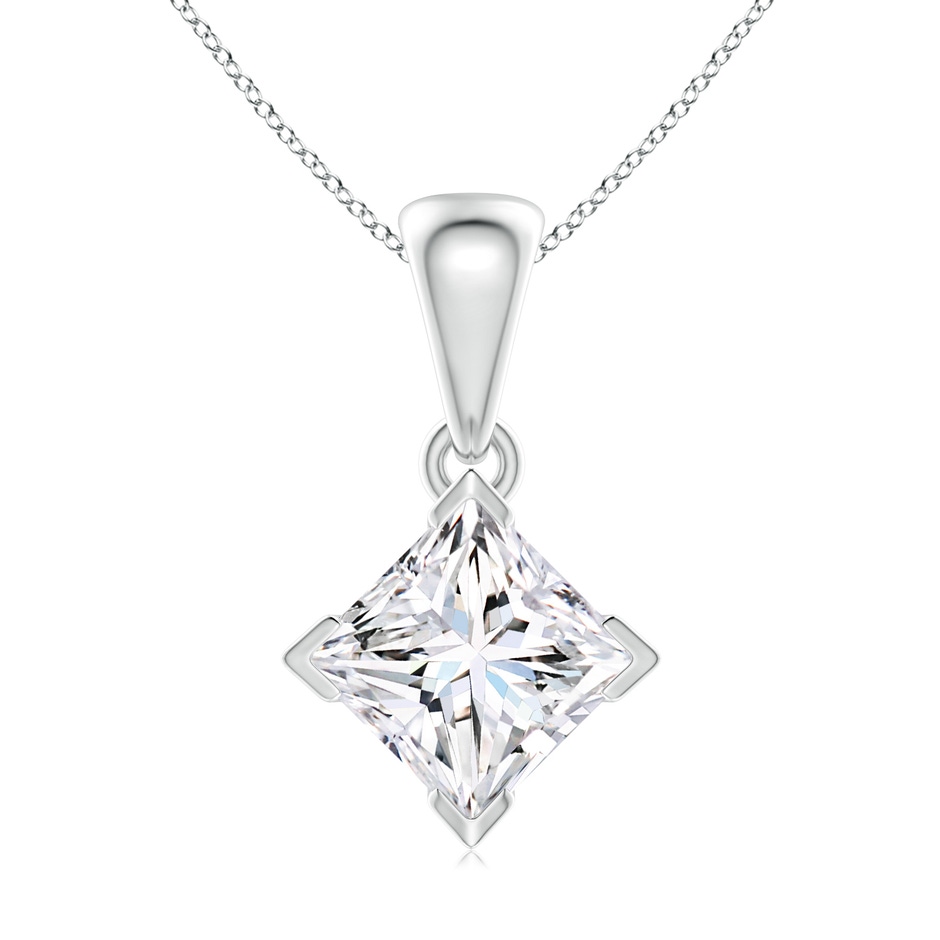 5.5mm GVS2 Princess-Cut Diamond Solitaire Pendant in White Gold 