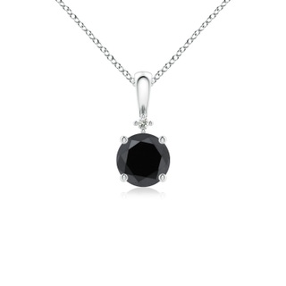 5.2mm AA Round Black Diamond Solitaire Pendant in P950 Platinum