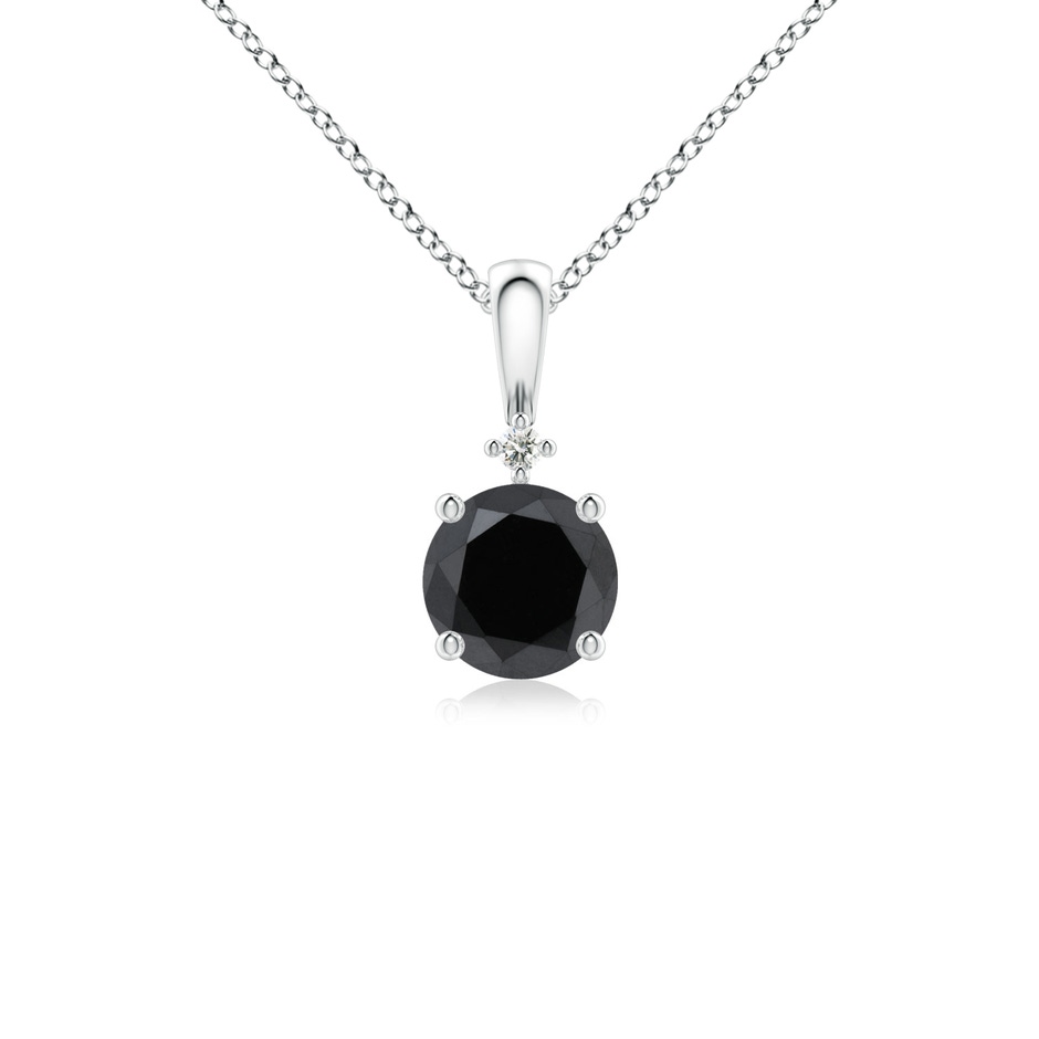 5.2mm AA Round Black Diamond Solitaire Pendant in P950 Platinum 