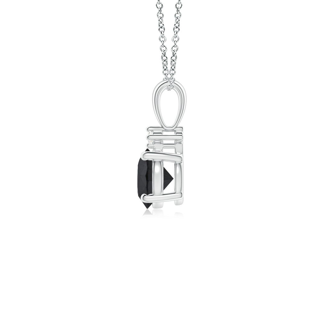 5.2mm AA Round Black Diamond Solitaire Pendant in P950 Platinum - side_1