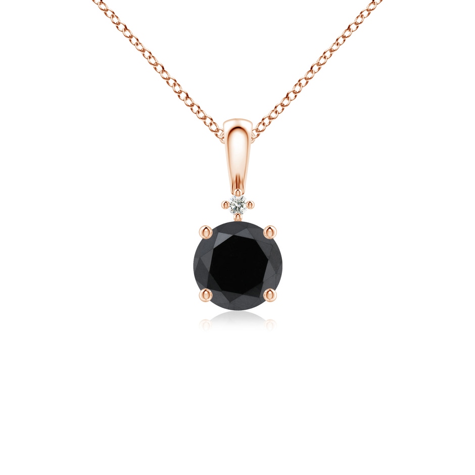 5.2mm AA Round Black Diamond Solitaire Pendant in Rose Gold 