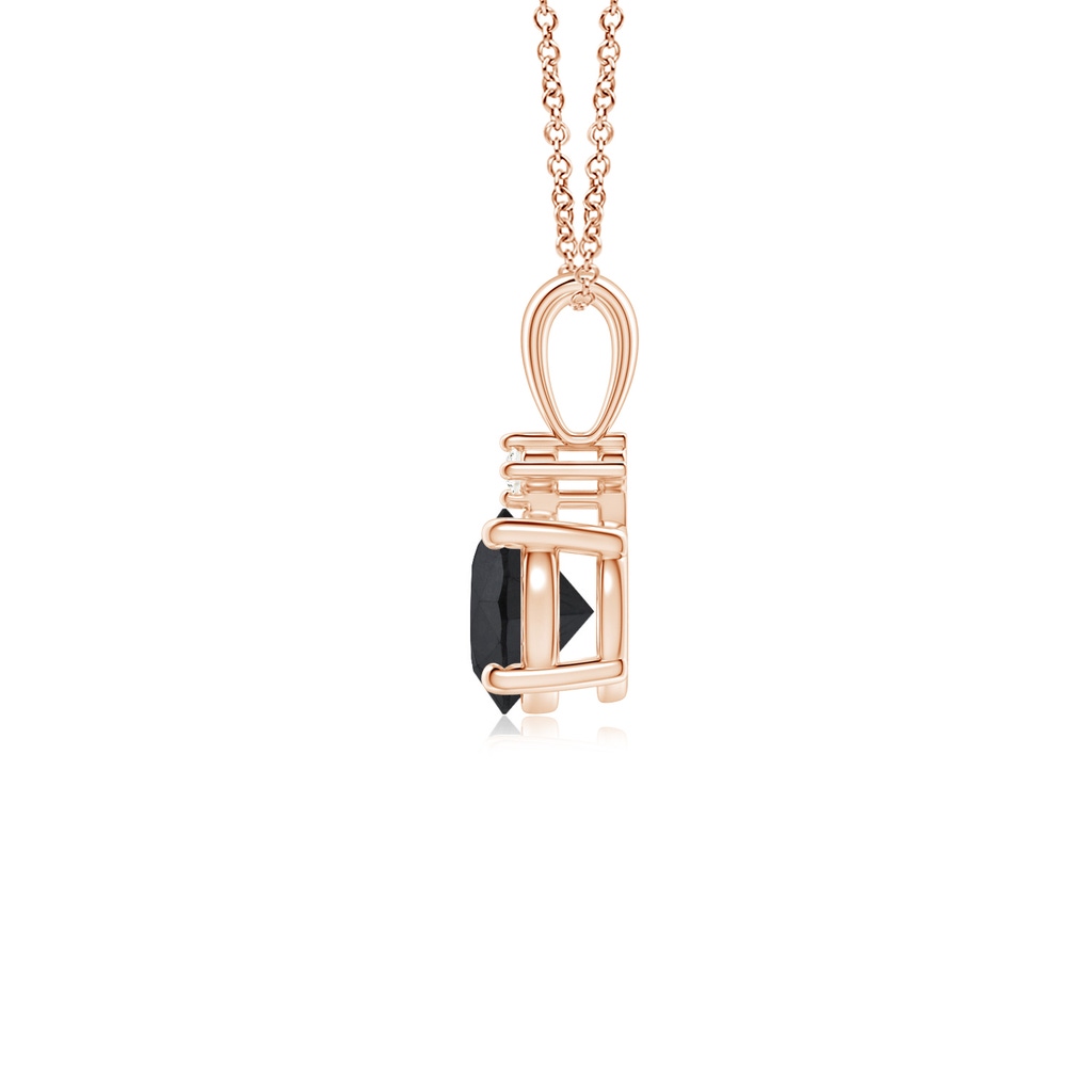 5.2mm AA Round Black Diamond Solitaire Pendant in Rose Gold - side_1