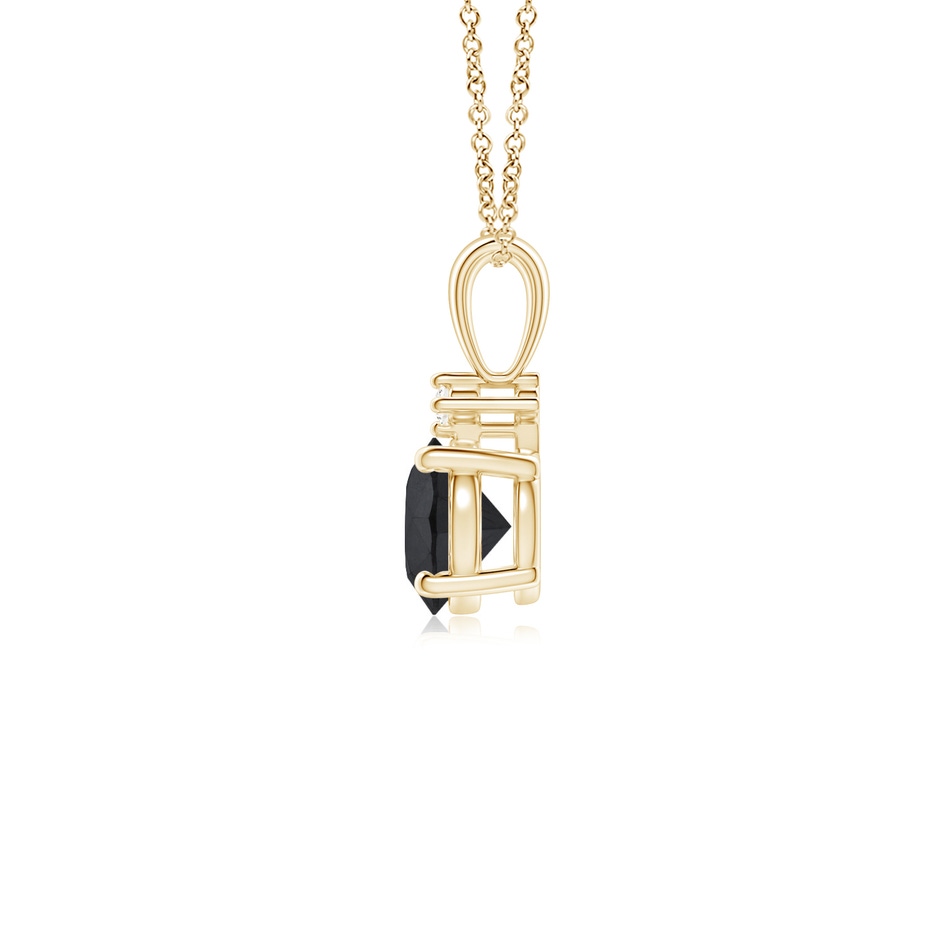 5.2mm AA Round Black Diamond Solitaire Pendant in Yellow Gold side-1