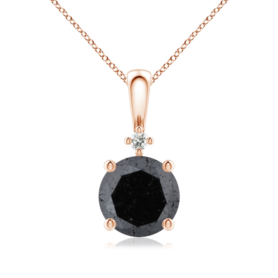 8.2mm A Round Black Diamond Solitaire Pendant in Rose Gold 