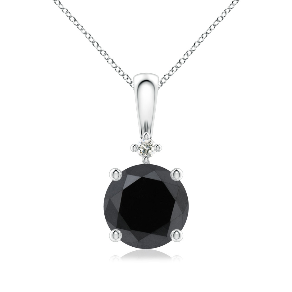 8.2mm AA Round Black Diamond Solitaire Pendant in P950 Platinum 