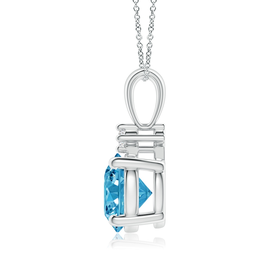 8mm AAAA Round Fancy Intense Blue Diamond Solitaire Pendant in White Gold side 199