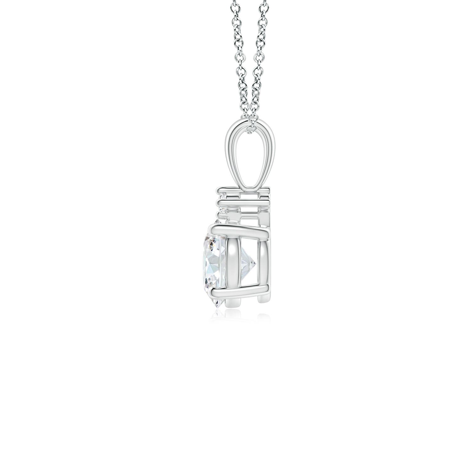 5.1mm GVS2 Round Diamond Solitaire Pendant in 18K White Gold