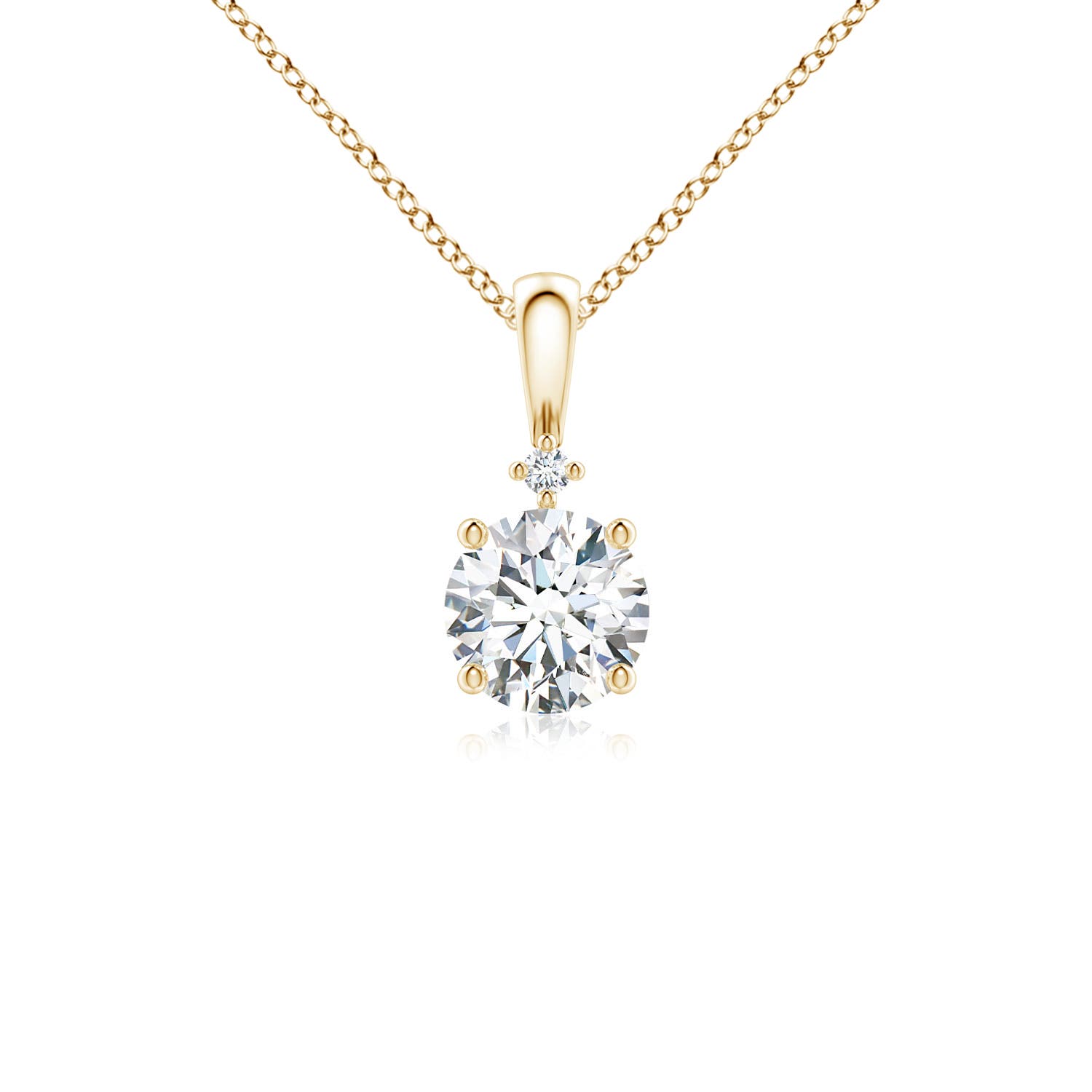 5.1mm GVS2 Round Diamond Solitaire Pendant in 18K Yellow Gold