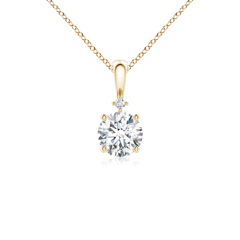 5.1mm GVS2 Round Diamond Solitaire Pendant in 18K Yellow Gold