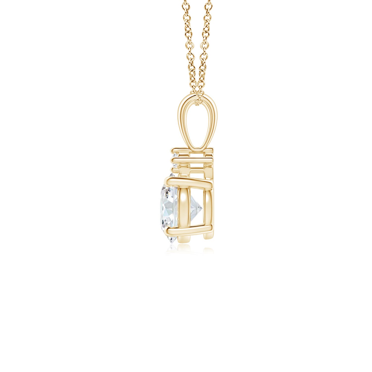 5.1mm GVS2 Round Diamond Solitaire Pendant in 18K Yellow Gold