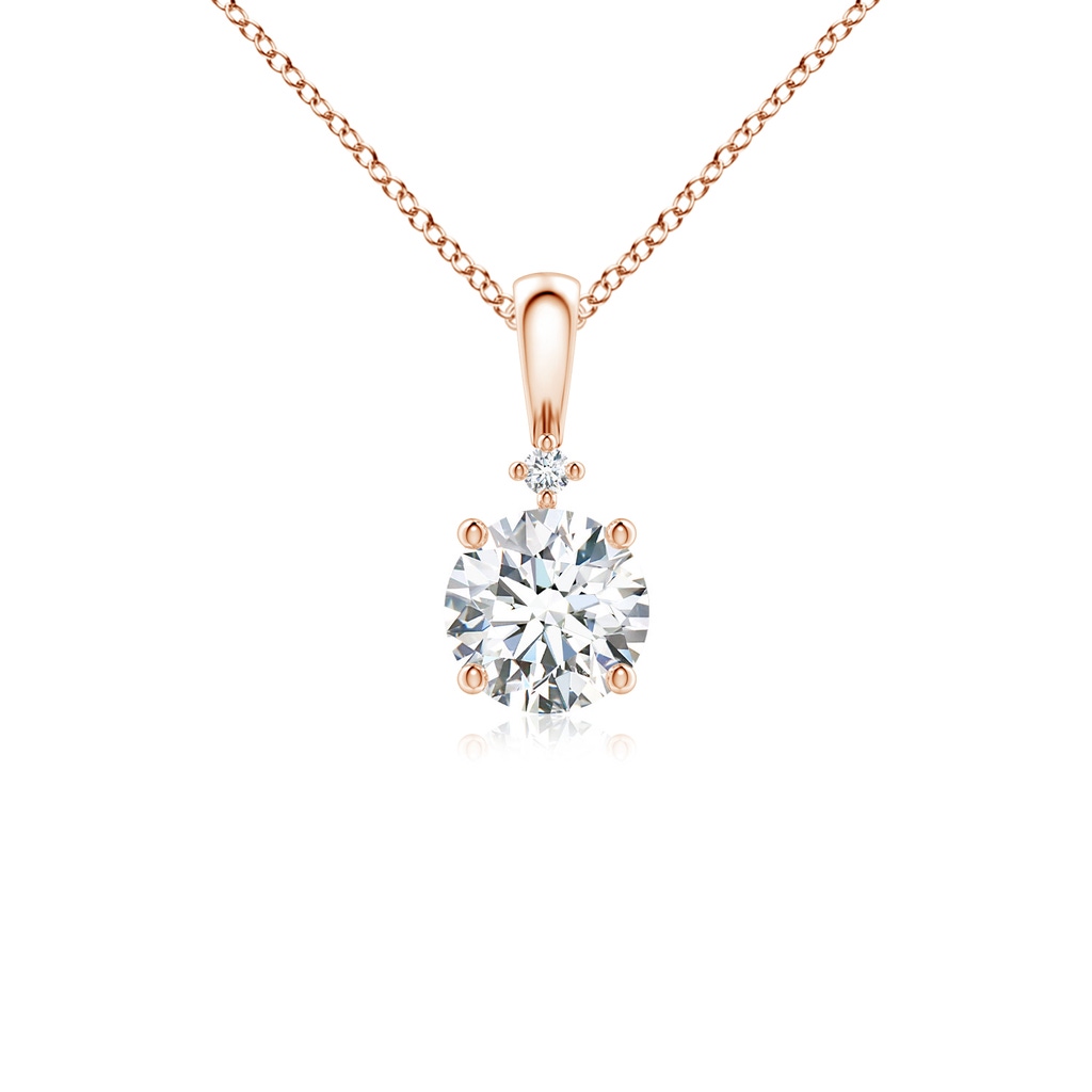 5.1mm GVS2 Round Diamond Solitaire Pendant in Rose Gold