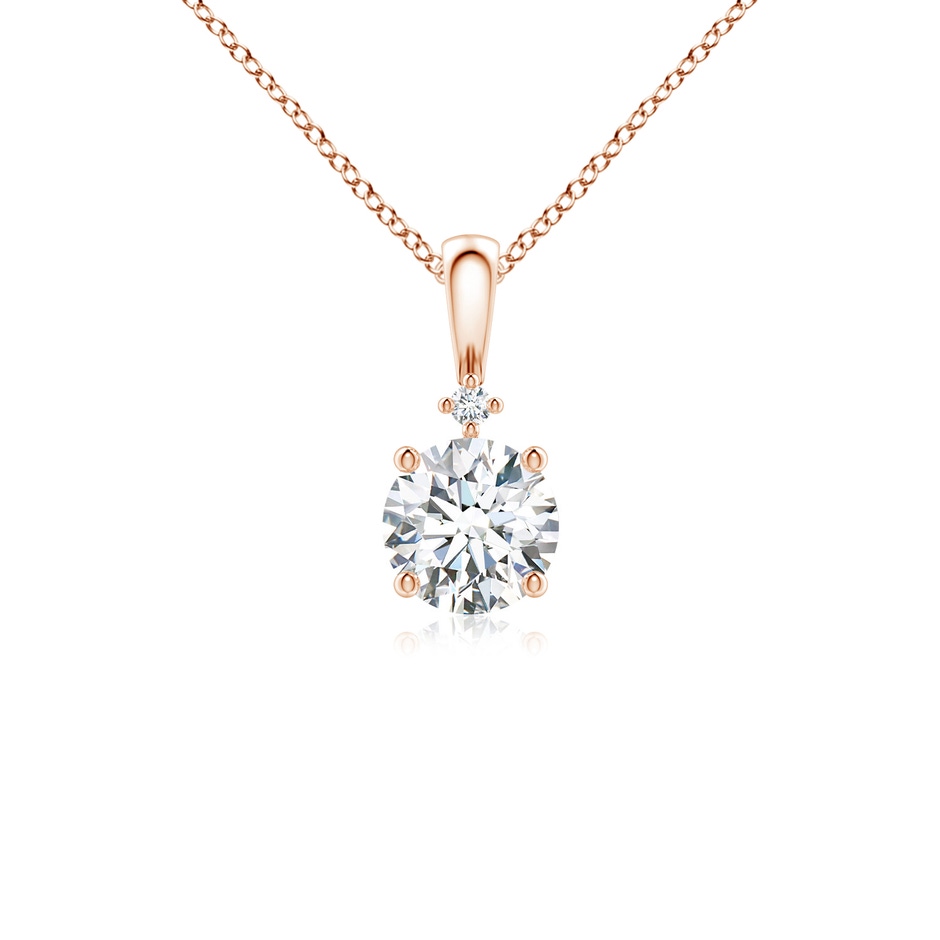 5.1mm GVS2 Round Diamond Solitaire Pendant in Rose Gold 