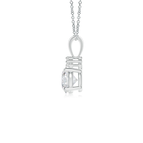 5.1mm HSI2 Round Diamond Solitaire Pendant in 18K White Gold