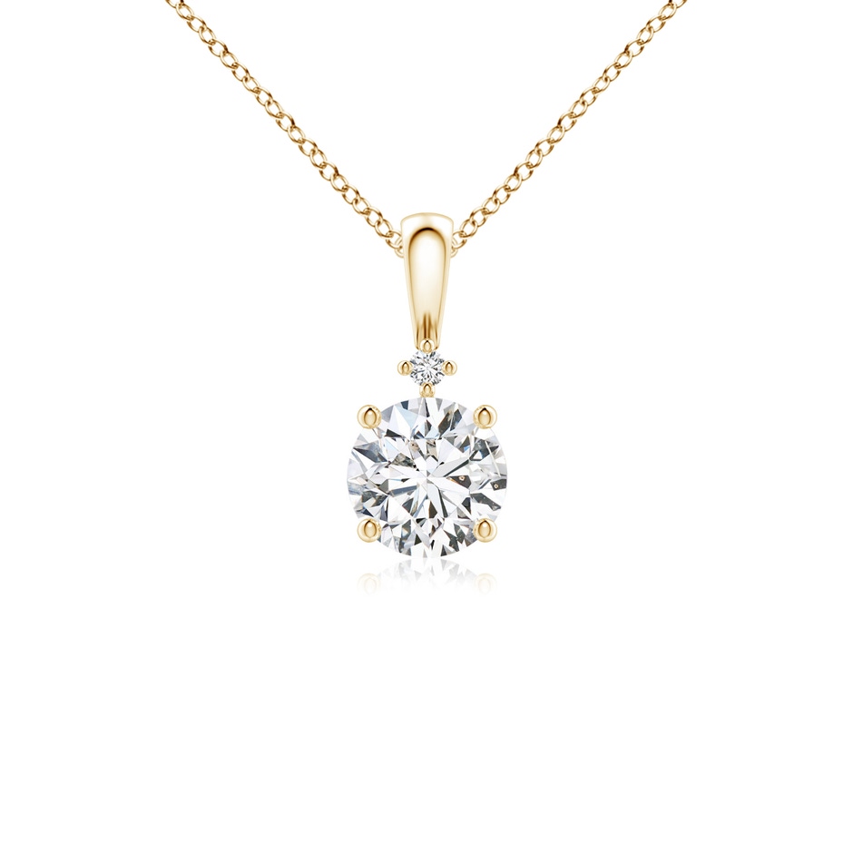 5.1mm HSI2 Round Diamond Solitaire Pendant in 18K Yellow Gold 