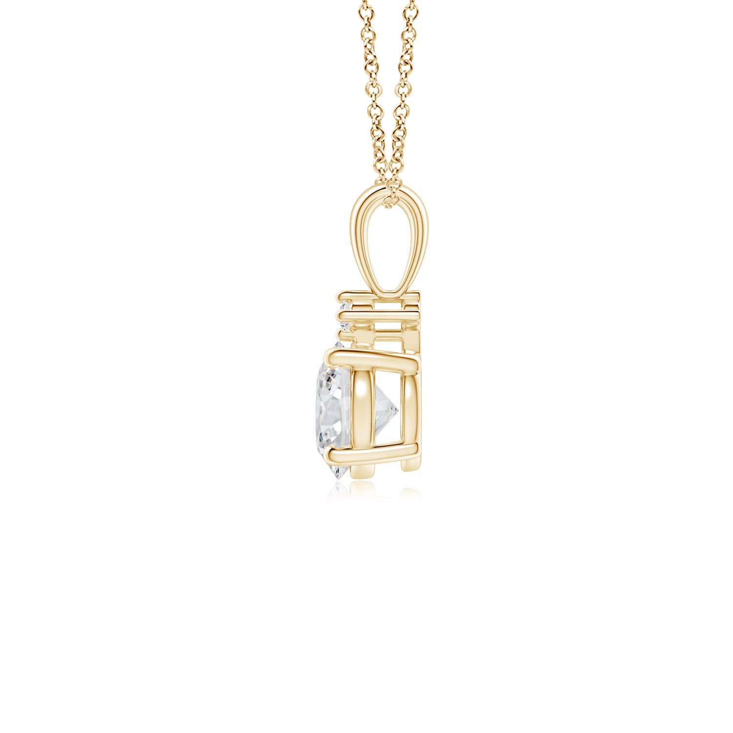 5.1mm HSI2 Round Diamond Solitaire Pendant in 18K Yellow Gold
