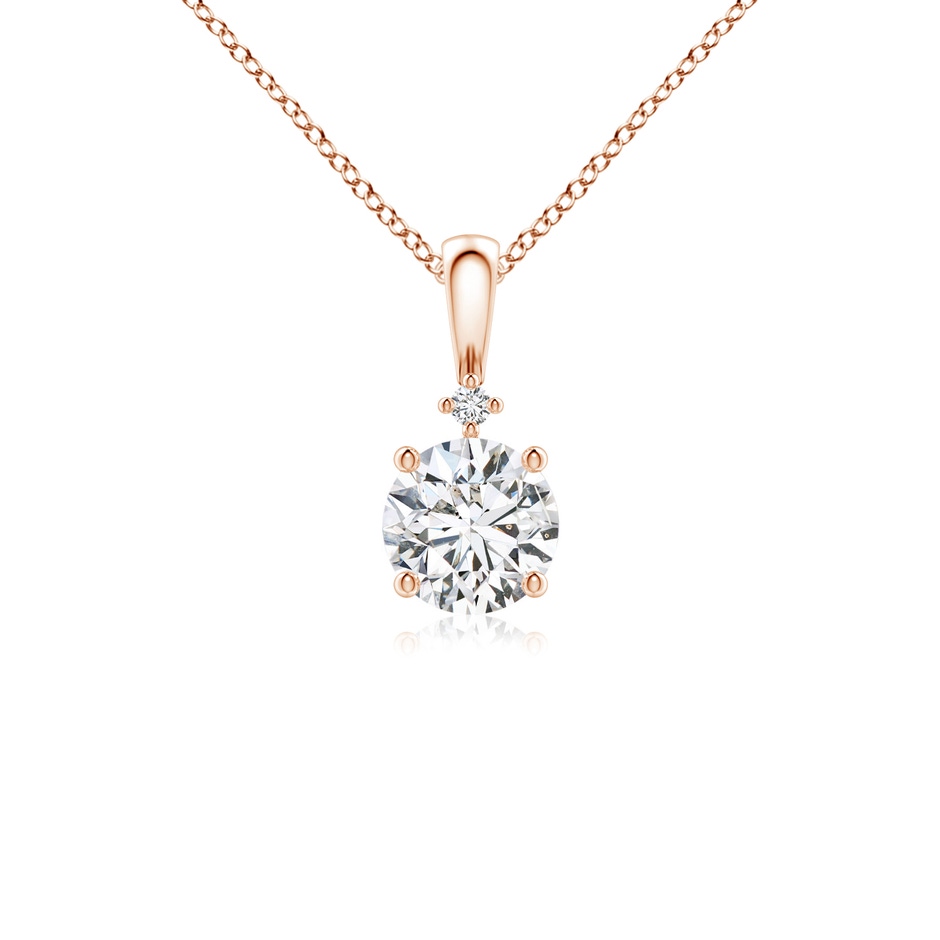 5.1mm HSI2 Round Diamond Solitaire Pendant in Rose Gold 