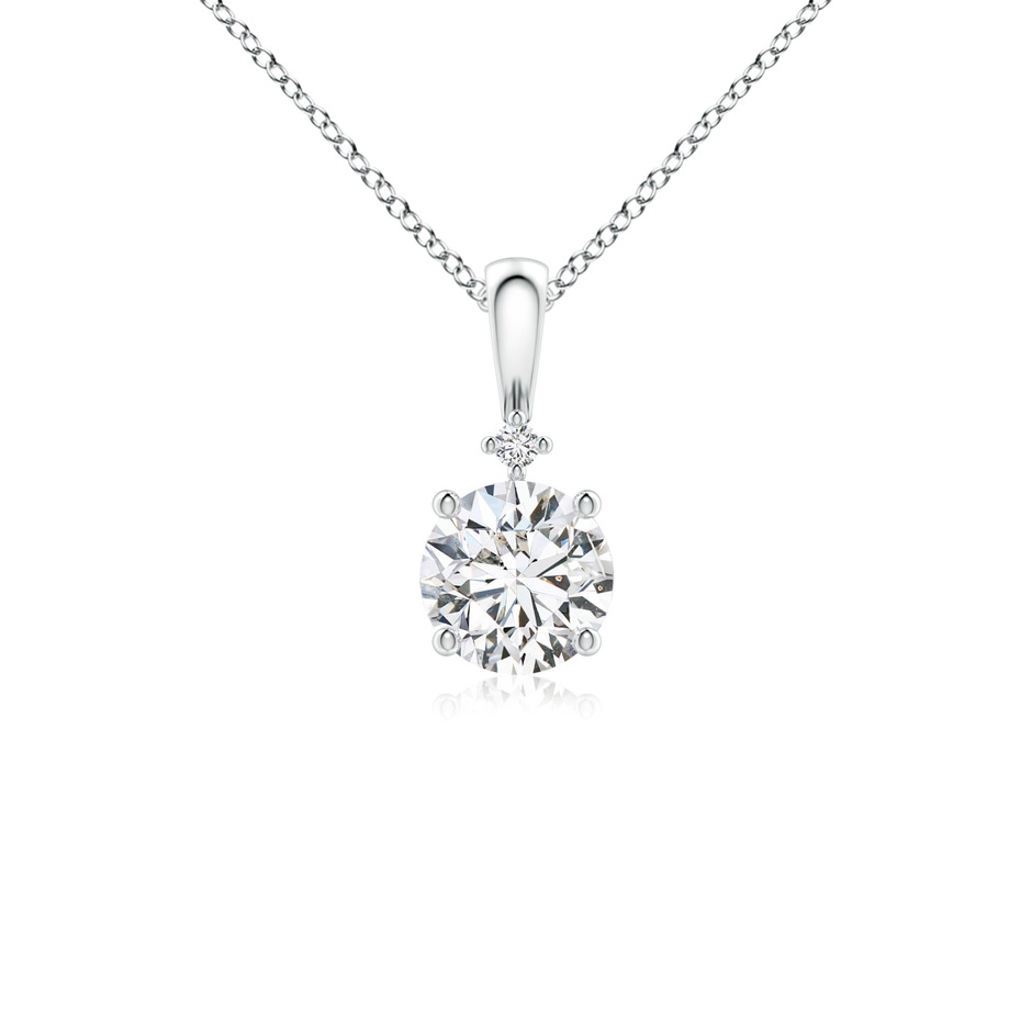 5.1mm HSI2 Round Diamond Solitaire Pendant in White Gold 