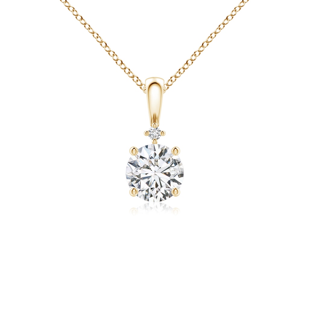 5.1mm HSI2 Round Diamond Solitaire Pendant in Yellow Gold 