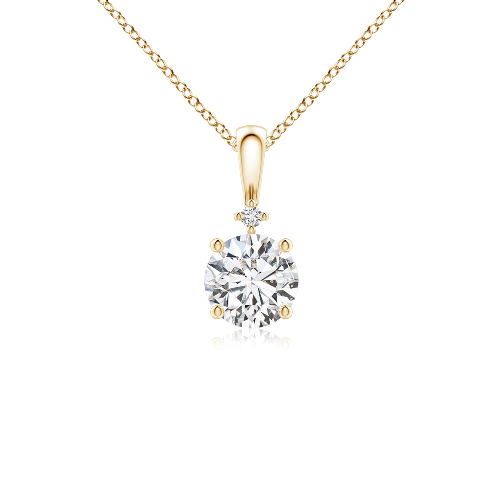 5.1mm HSI2 Round Diamond Solitaire Pendant in Yellow Gold