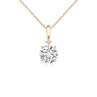 5.1mm HSI2 Round Diamond Solitaire Pendant in Yellow Gold