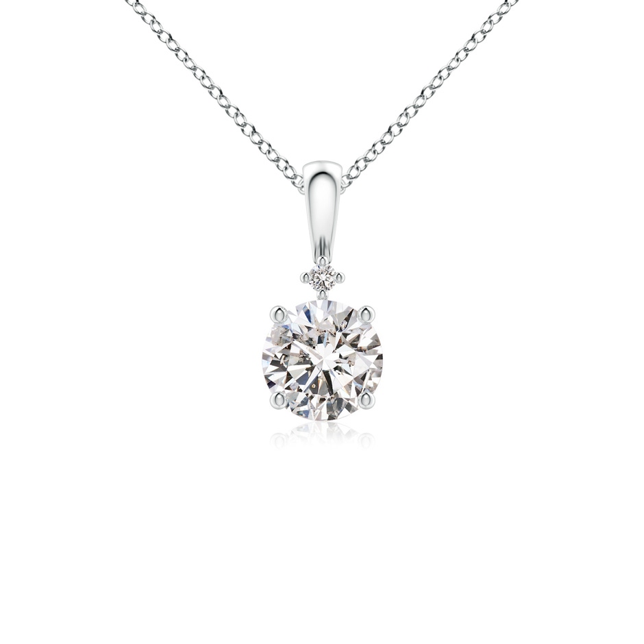 5.1mm IJI1I2 Round Diamond Solitaire Pendant in White Gold 
