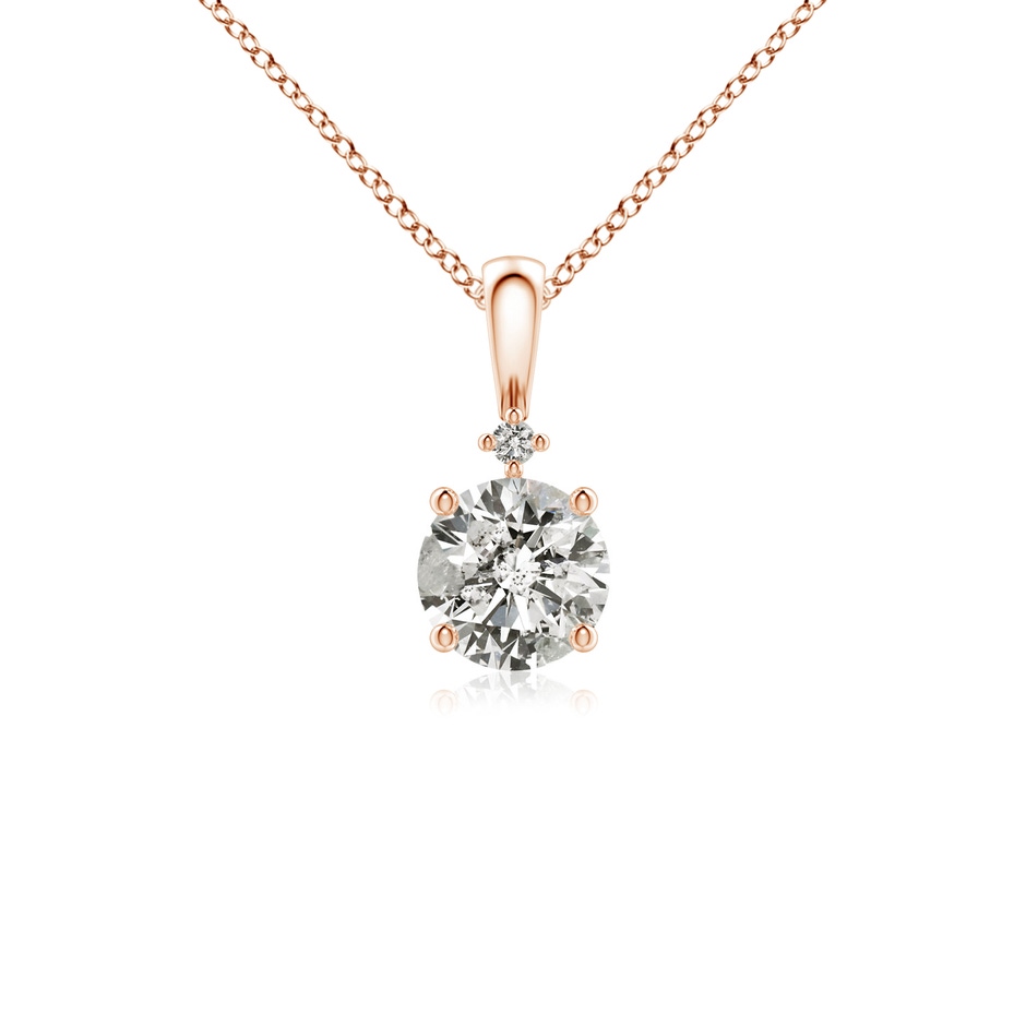 5.1mm KI3 Round Diamond Solitaire Pendant in Rose Gold 