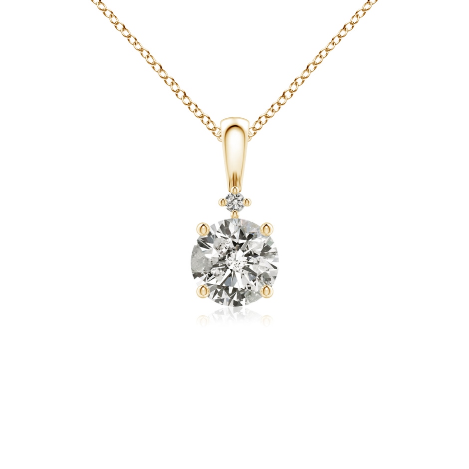 5.1mm KI3 Round Diamond Solitaire Pendant in Yellow Gold 