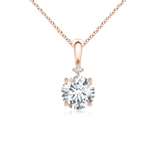 5.9mm GVS2 Round Diamond Solitaire Pendant in 18K Rose Gold