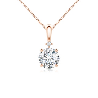 5.9mm GVS2 Round Diamond Solitaire Pendant in Rose Gold