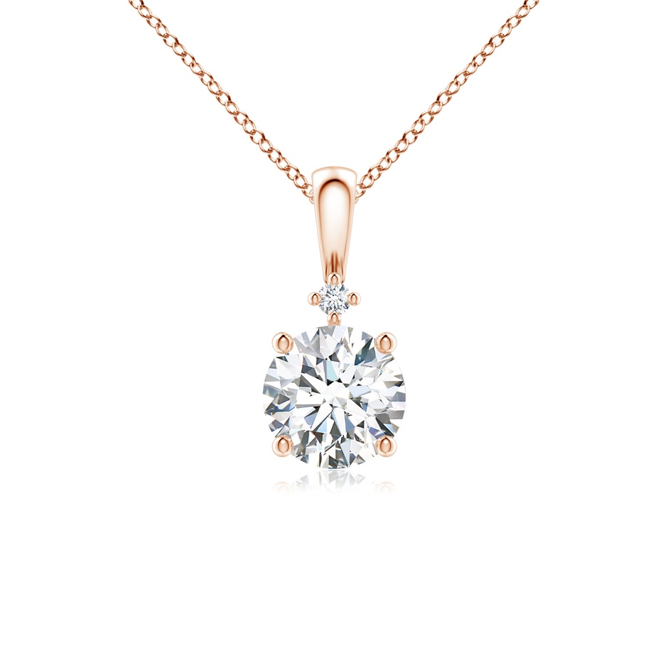 5.9mm GVS2 Round Diamond Solitaire Pendant in Rose Gold 