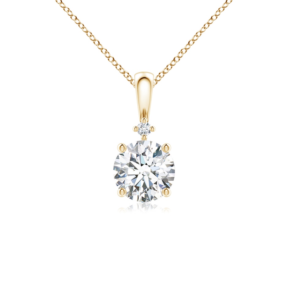 5.9mm GVS2 Round Diamond Solitaire Pendant in Yellow Gold 