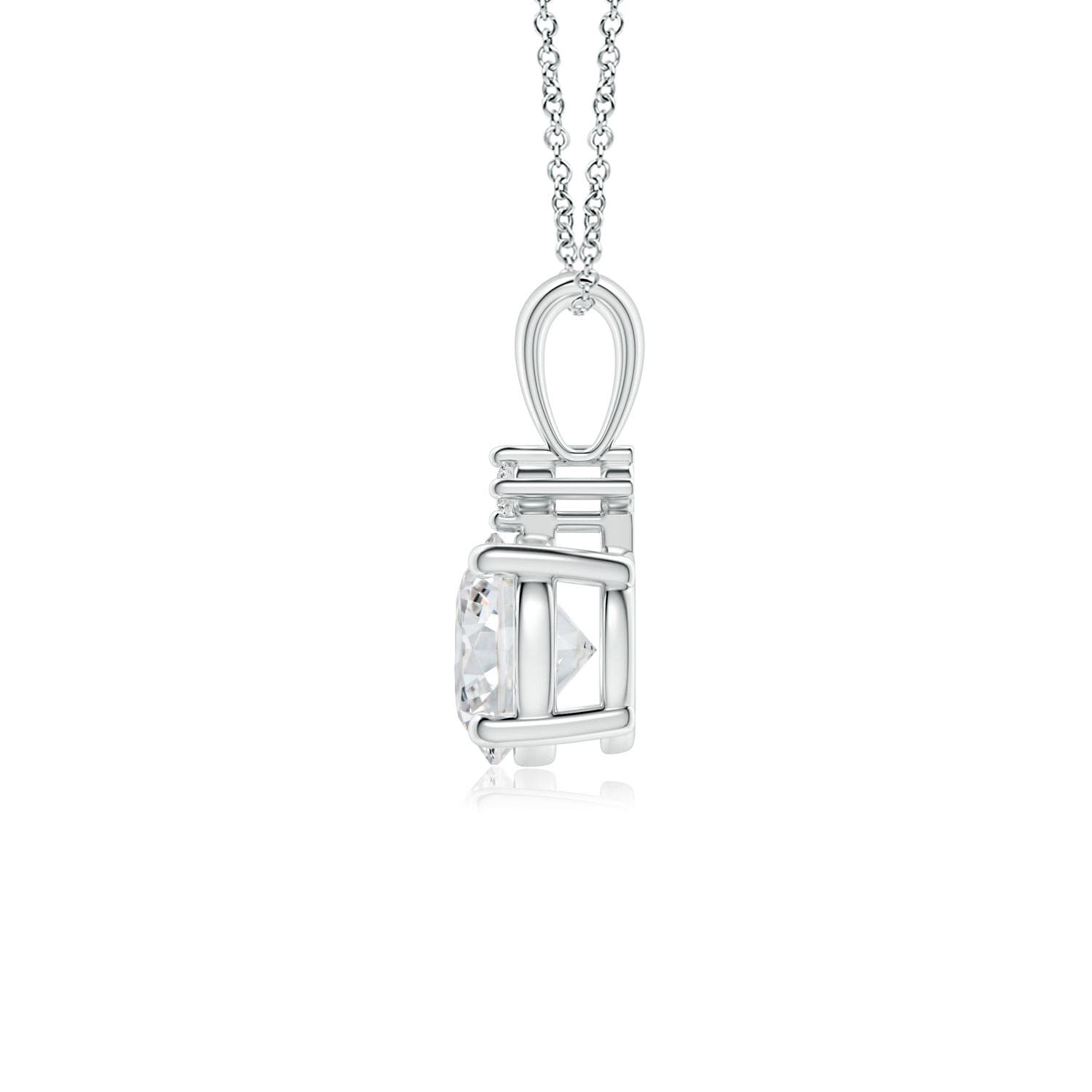 5.9mm HSI2 Round Diamond Solitaire Pendant in 18K White Gold