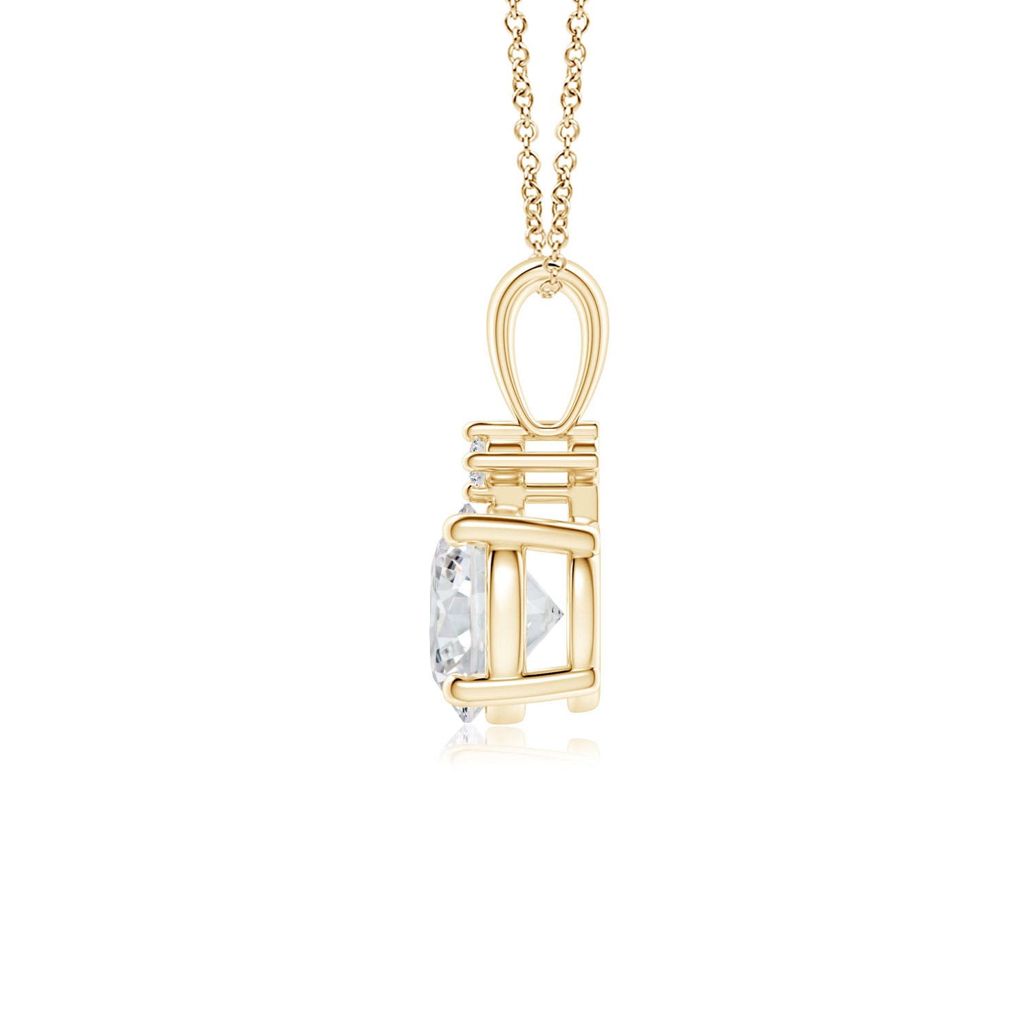 5.9mm HSI2 Round Diamond Solitaire Pendant in 18K Yellow Gold