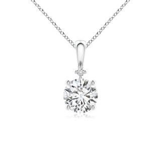 5.9mm HSI2 Round Diamond Solitaire Pendant in White Gold