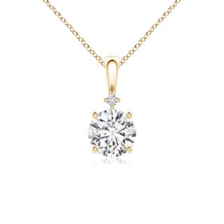 5.9mm HSI2 Round Diamond Solitaire Pendant in Yellow Gold