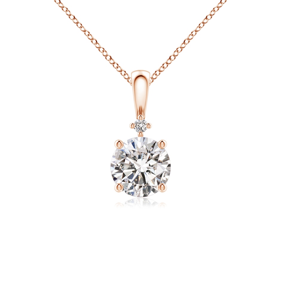5.9mm IJI1I2 Round Diamond Solitaire Pendant in Rose Gold 