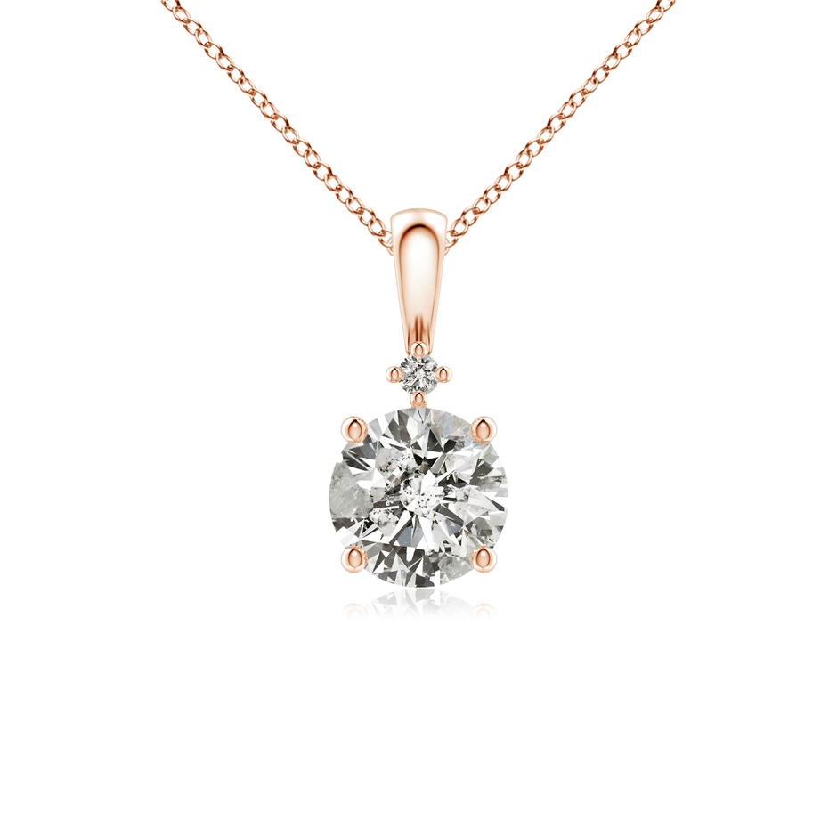 5.9mm KI3 Round Diamond Solitaire Pendant in Rose Gold 