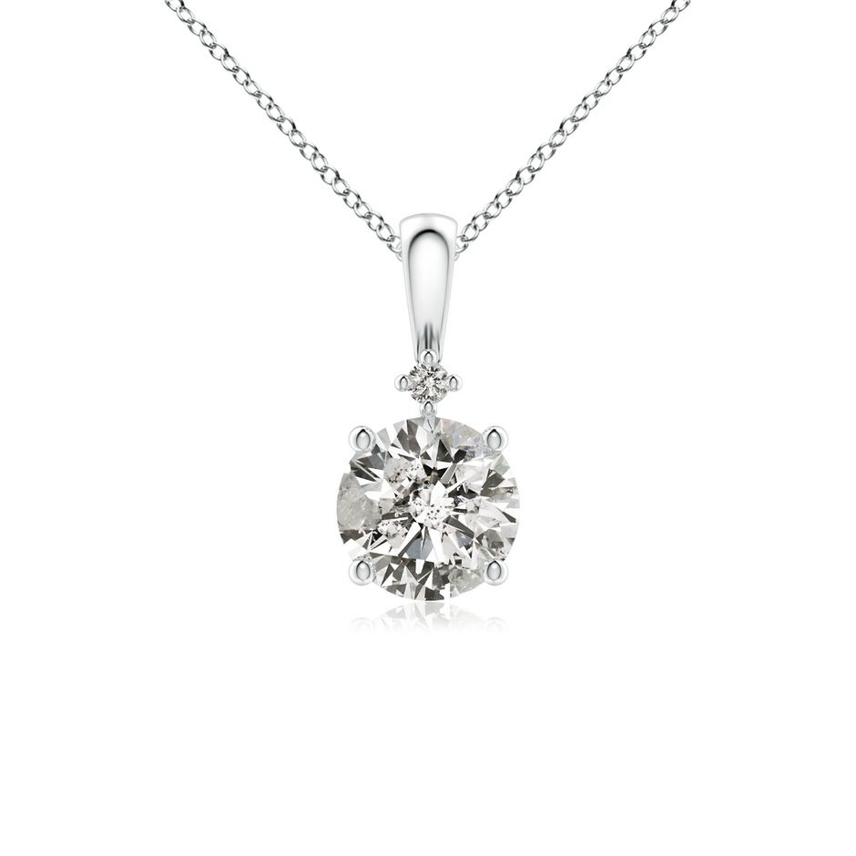 5.9mm KI3 Round Diamond Solitaire Pendant in White Gold 