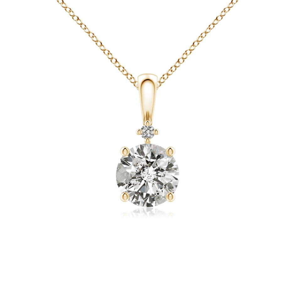 5.9mm KI3 Round Diamond Solitaire Pendant in Yellow Gold 