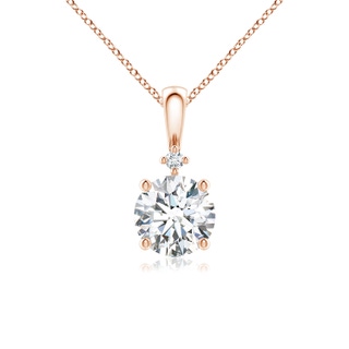 6.4mm GVS2 Round Diamond Solitaire Pendant in Rose Gold