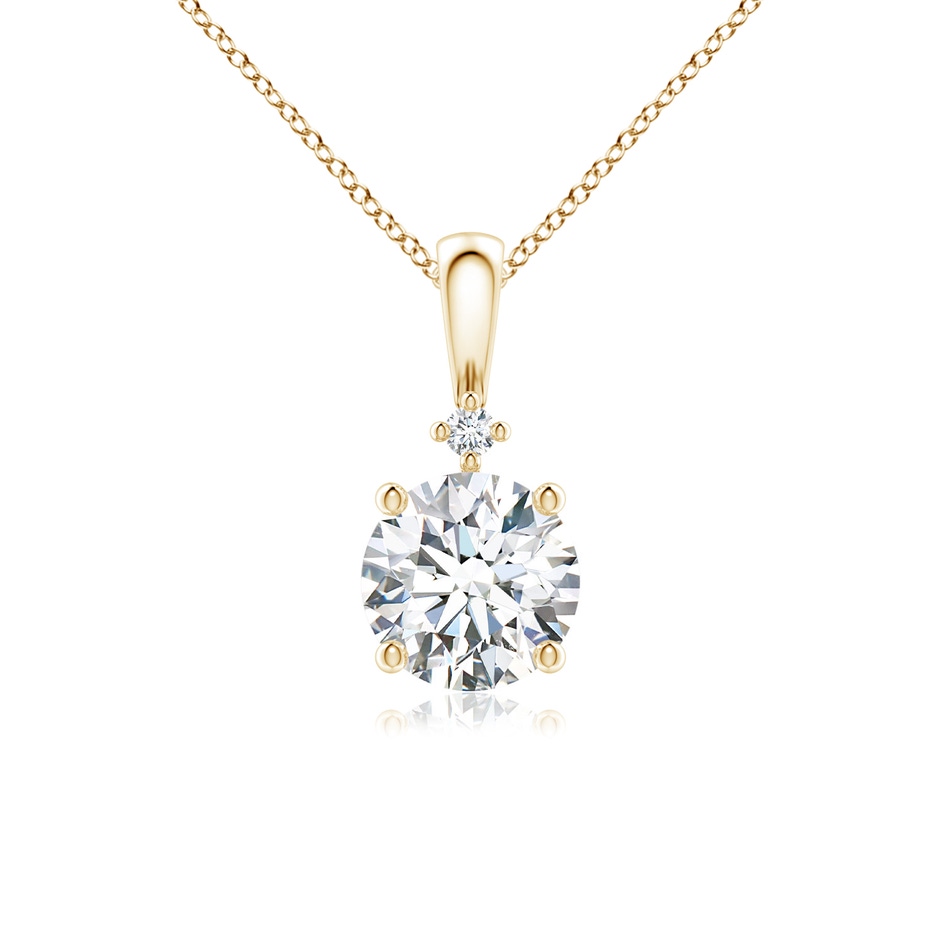 6.4mm GVS2 Round Diamond Solitaire Pendant in Yellow Gold 