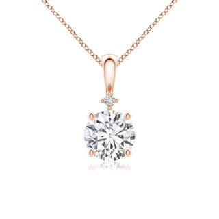 6.4mm HSI2 Round Diamond Solitaire Pendant in 18K Rose Gold