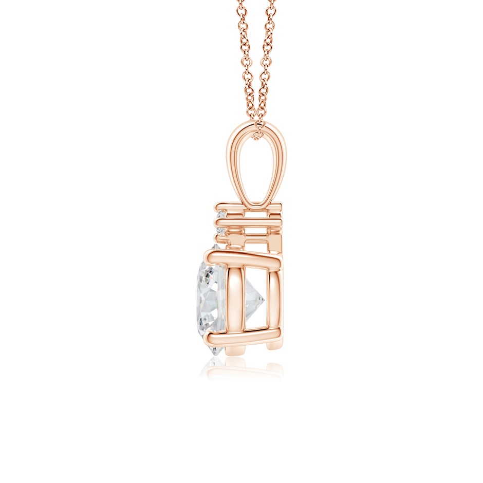 6.4mm HSI2 Round Diamond Solitaire Pendant in 18K Rose Gold side 199