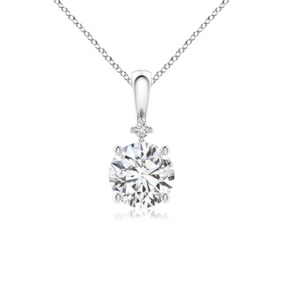 6.4mm HSI2 Round Diamond Solitaire Pendant in P950 Platinum