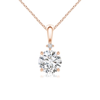 6.4mm HSI2 Round Diamond Solitaire Pendant in Rose Gold