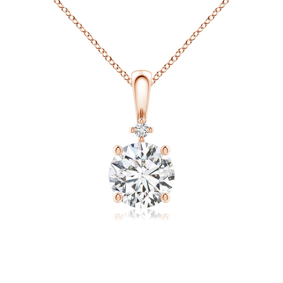 6.4mm HSI2 Round Diamond Solitaire Pendant in Rose Gold 