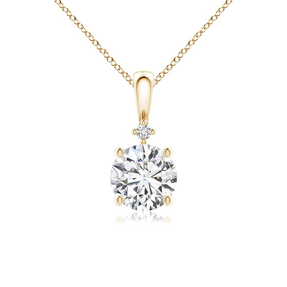6.4mm HSI2 Round Diamond Solitaire Pendant in Yellow Gold 