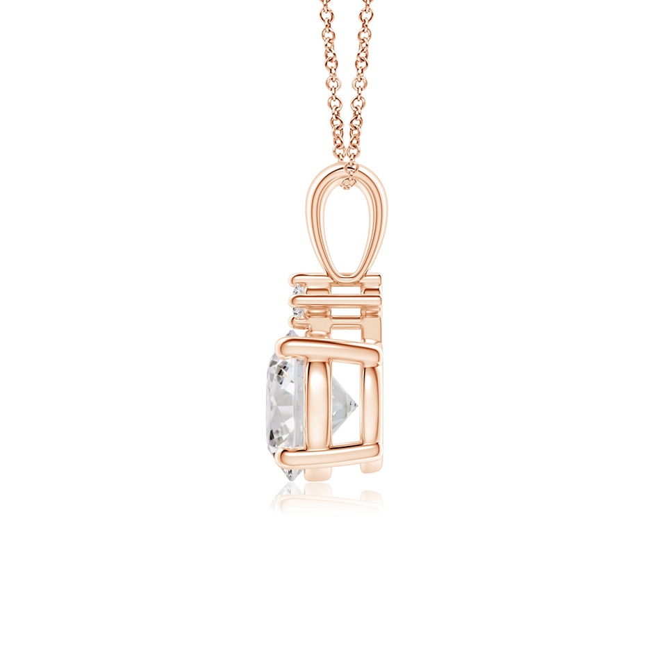 6.4mm IJI1I2 Round Diamond Solitaire Pendant in Rose Gold side 199